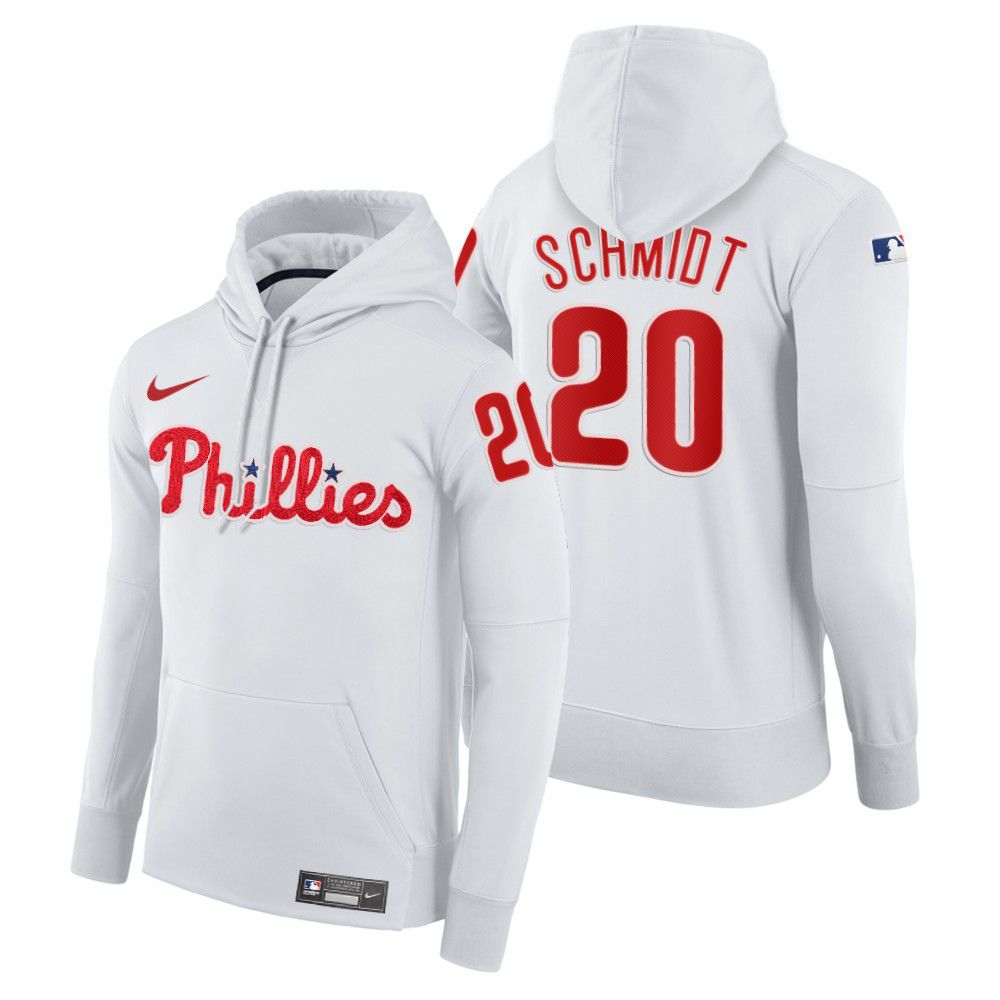 Men Philadelphia Phillies #20 Schmidt white home hoodie 2021 MLB Nike Jerseys->philadelphia phillies->MLB Jersey